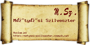 Mátyási Szilveszter névjegykártya