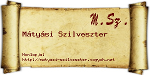 Mátyási Szilveszter névjegykártya