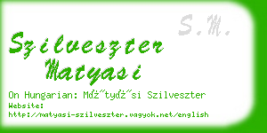 szilveszter matyasi business card